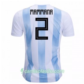 Camisolas de Futebol Argentina Mammana 2 Equipamento Principal Copa do Mundo 2018 Manga Curta